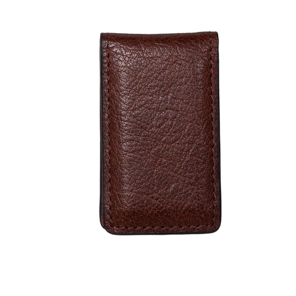 Money Clip Leather Brown Red Head Brand Bass Pro - Picture 3 of 7